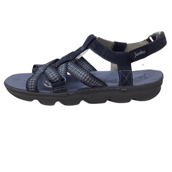 Jambu Sport Sandals NWOT Bay Water Ready Vegan Blue Size 7 Strappy Webbing Adj - Picture 4 of 10